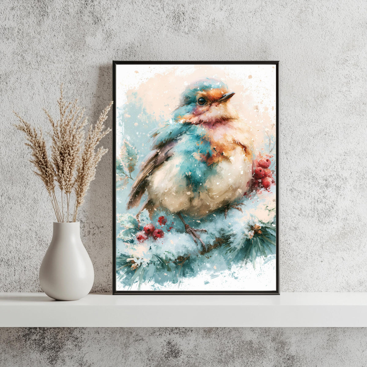 Rotkehlchen im Winter Poster – Produktansicht 3