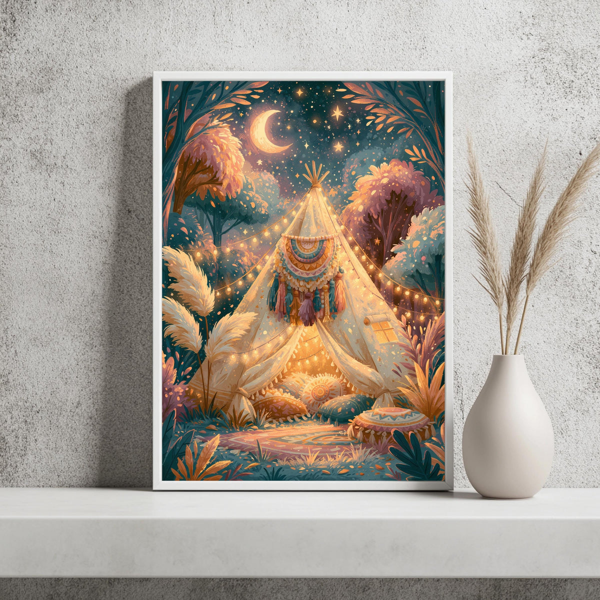Boho Tipi Herbst Verträumt Poster – Produktansicht 2