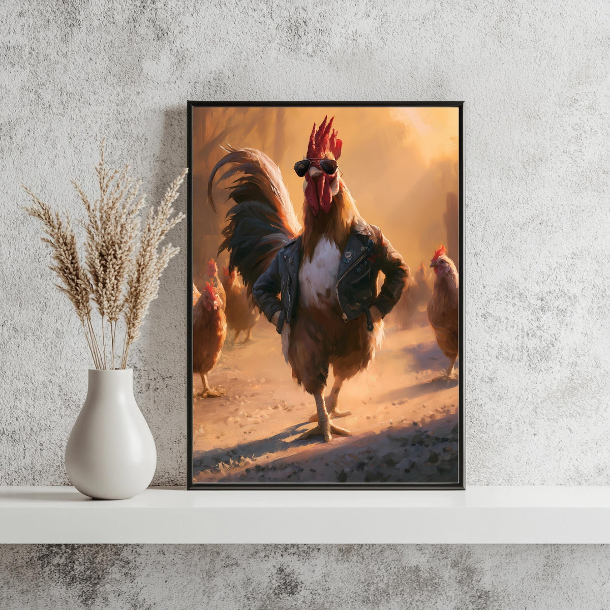 Hahn Sonnenbrille Bauernhof Poster – Produktansicht 3