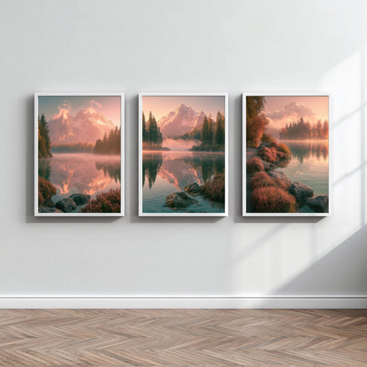 Bergsee Poster Set Landschaft