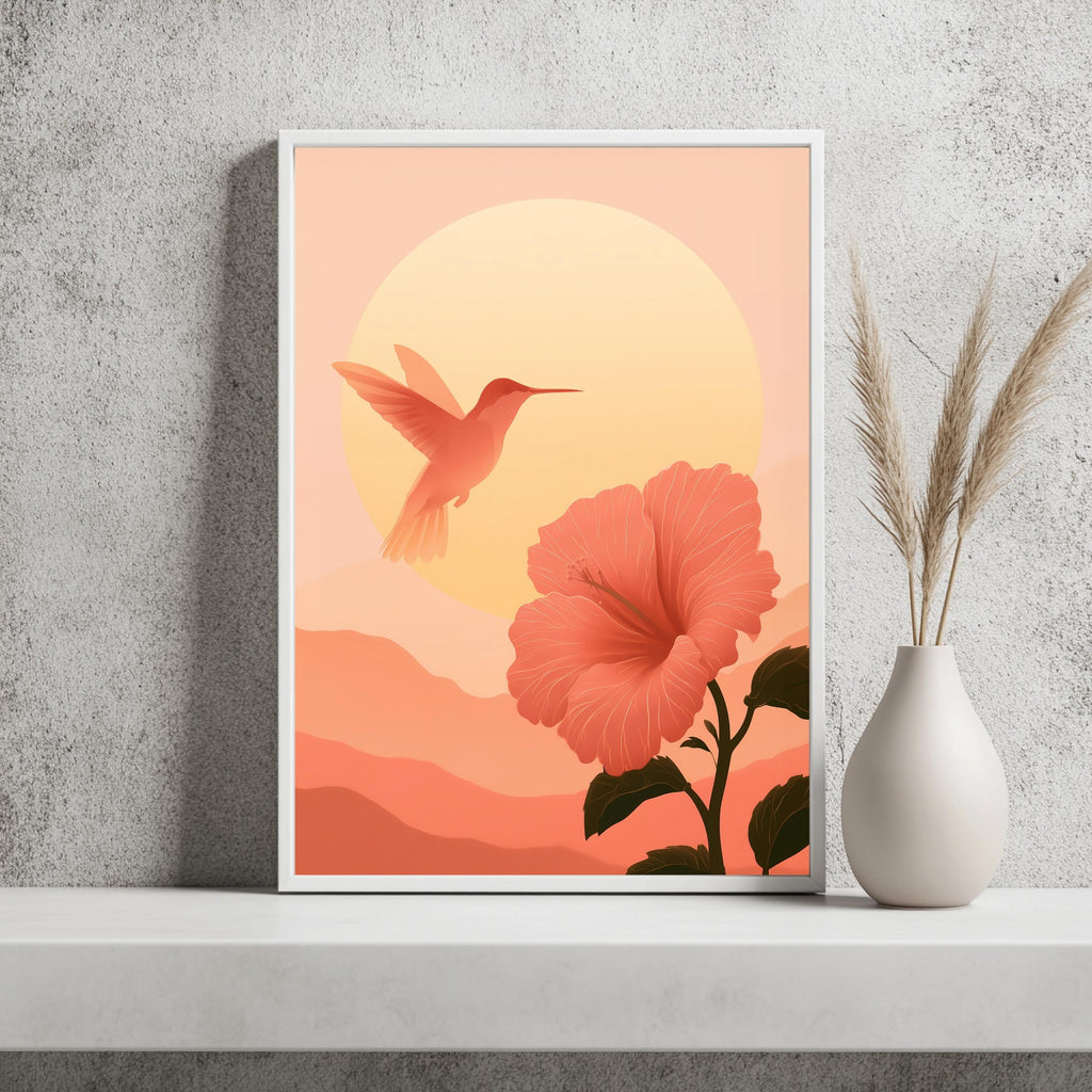 Kolibri Hibiskus Tropisch Poster – Produktansicht 2