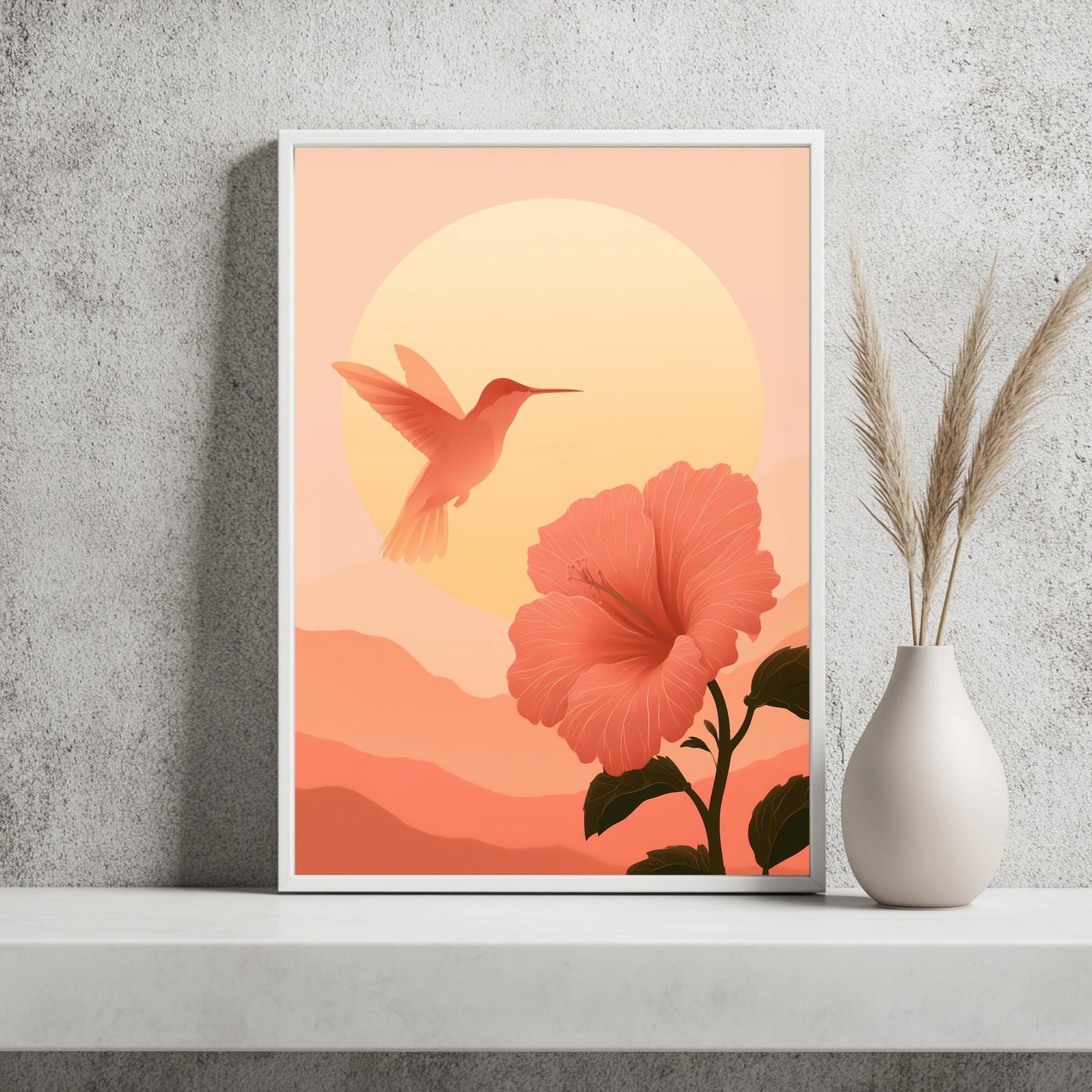 Kolibri Hibiskus Poster Tropisch