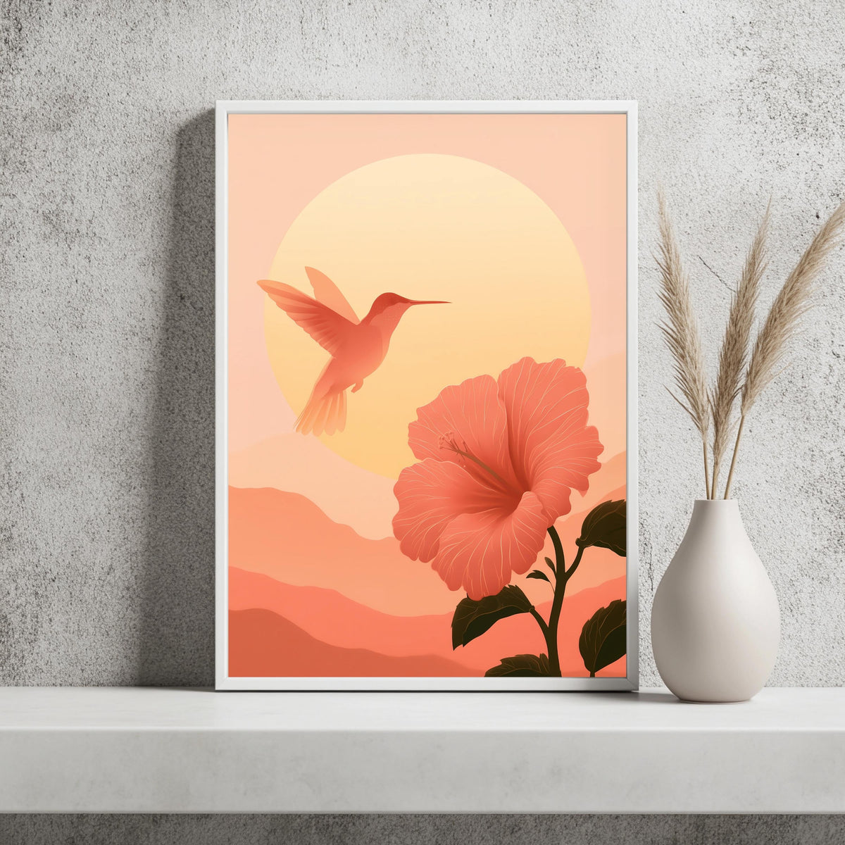 Kolibri Hibiskus Tropisch Poster – Produktansicht 2