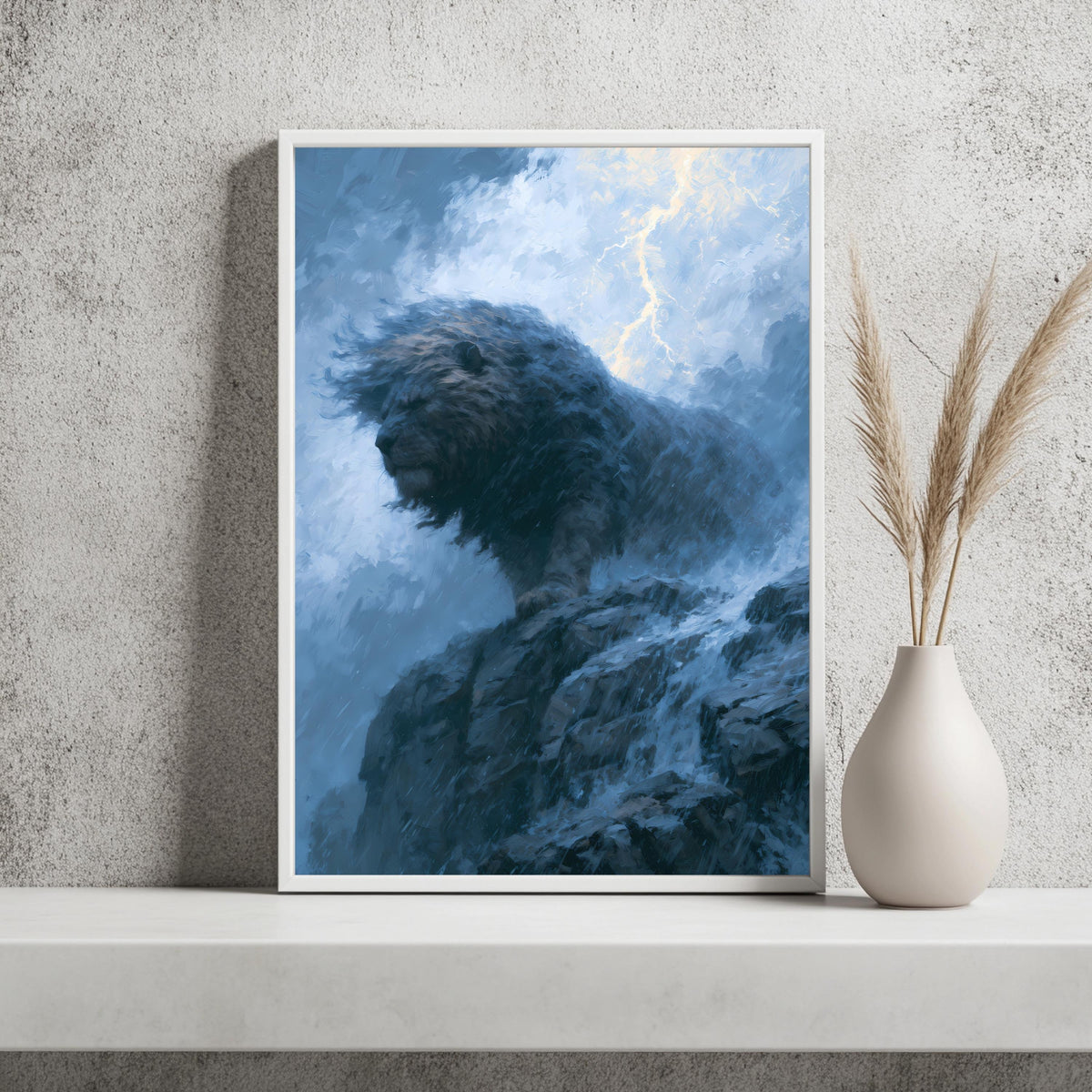 Löwe Sturm Dramatisch Poster – Produktansicht 2