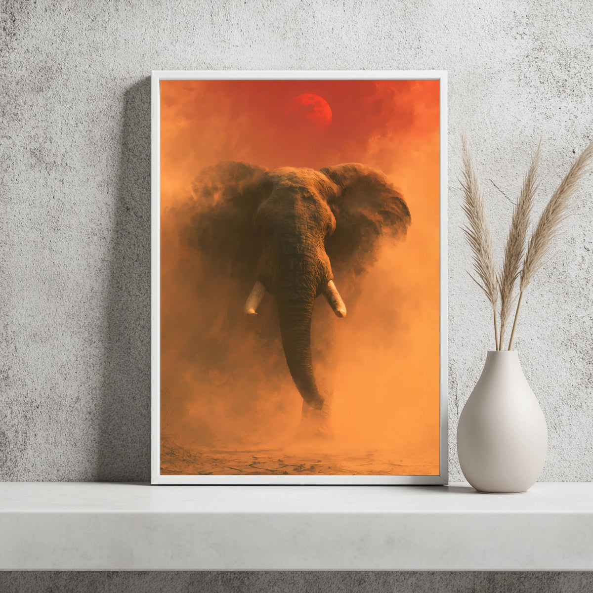 Elefant Blutmond Savanne Poster – Produktansicht 2