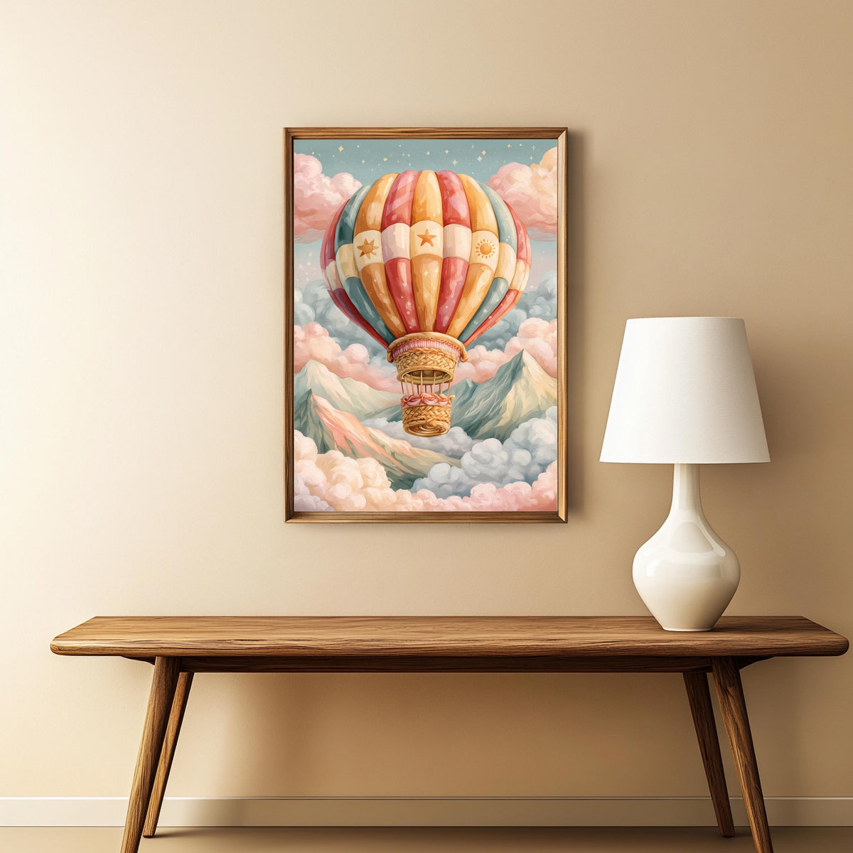 Heißluftballon Sterne Poster – Produktansicht 3