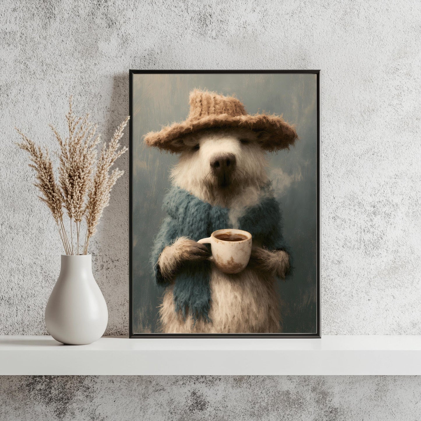 Tier Kaffee Poster Vintage Lustig Wandkunst