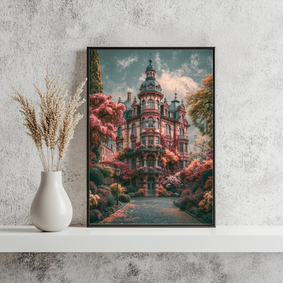Romantisches Märchenschloss Rosa Poster – Produktansicht 3