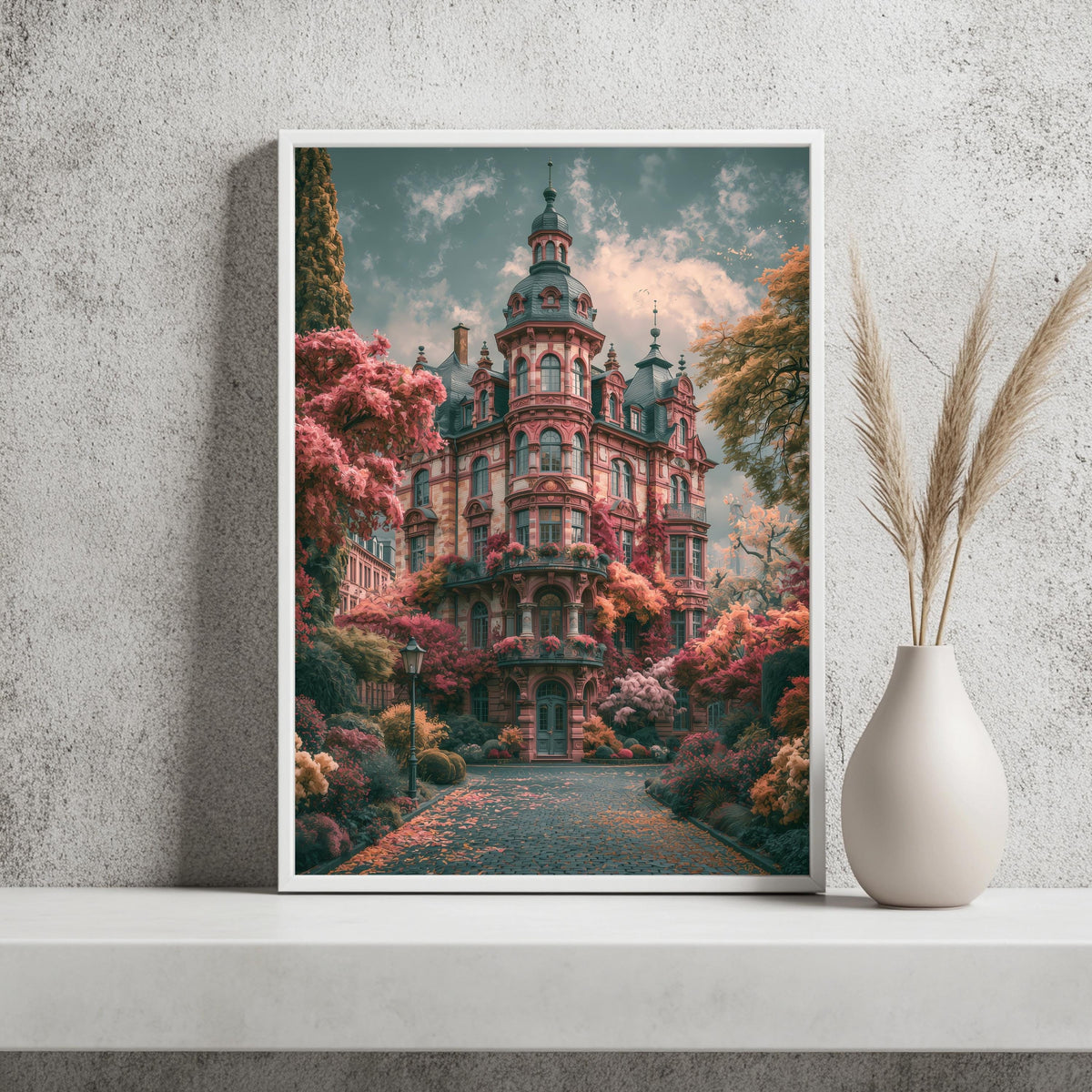 Romantisches Märchenschloss Rosa Poster – Produktansicht 2