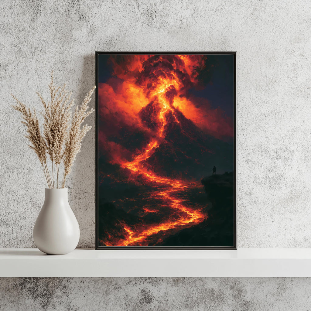 Vulkan Ausbruch Lava Dramatisch Poster – Produktansicht 3