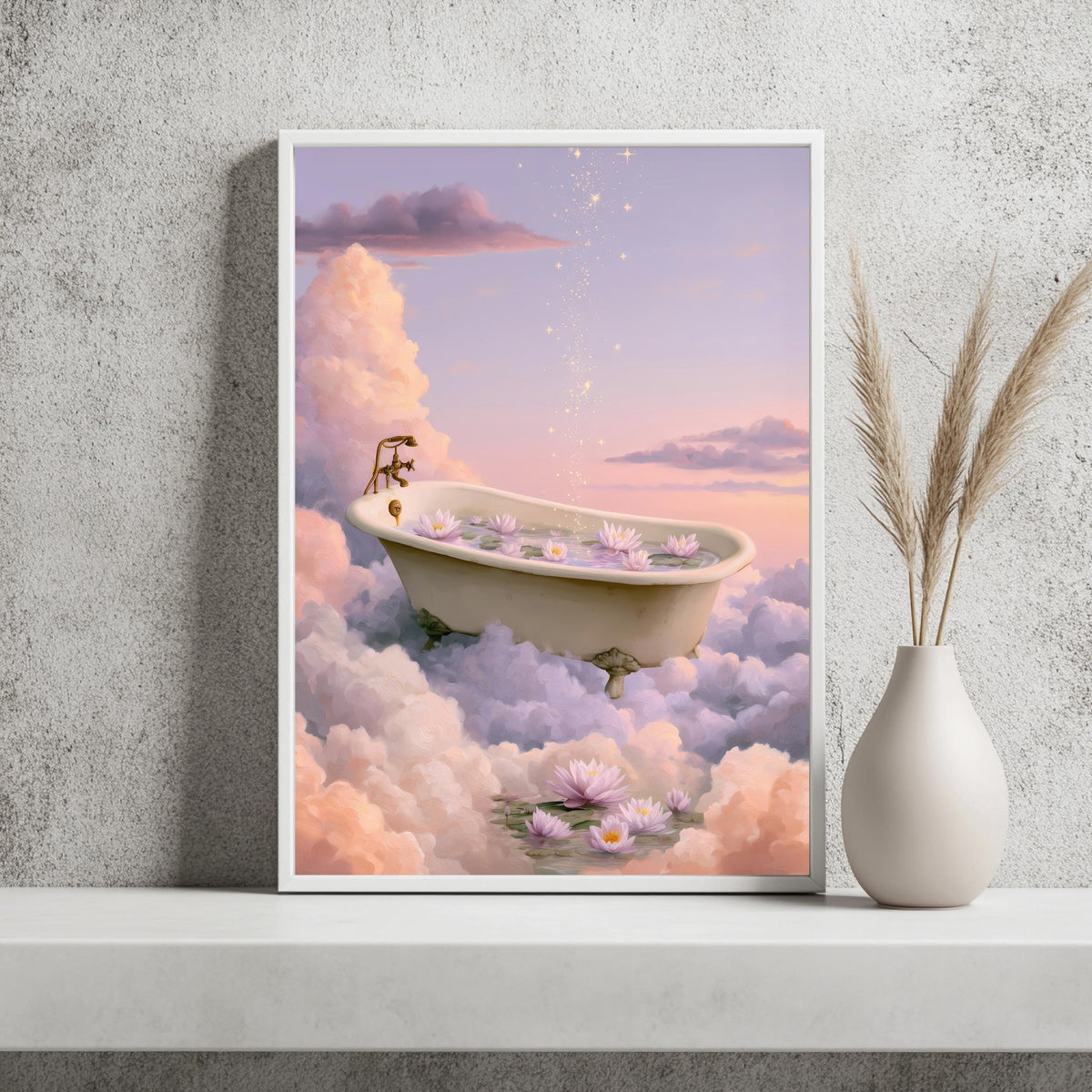 Badewanne Wolken Badezimmer Poster – Produktansicht 2