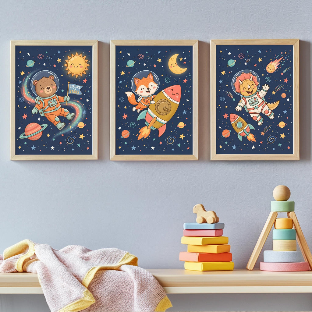Weltraum Tiere Astronaut Poster Set – Produktansicht 4