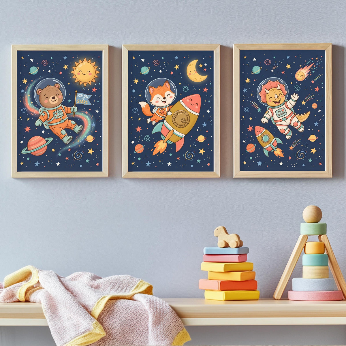 Weltraum Tiere Astronaut Poster Set – Produktansicht 4
