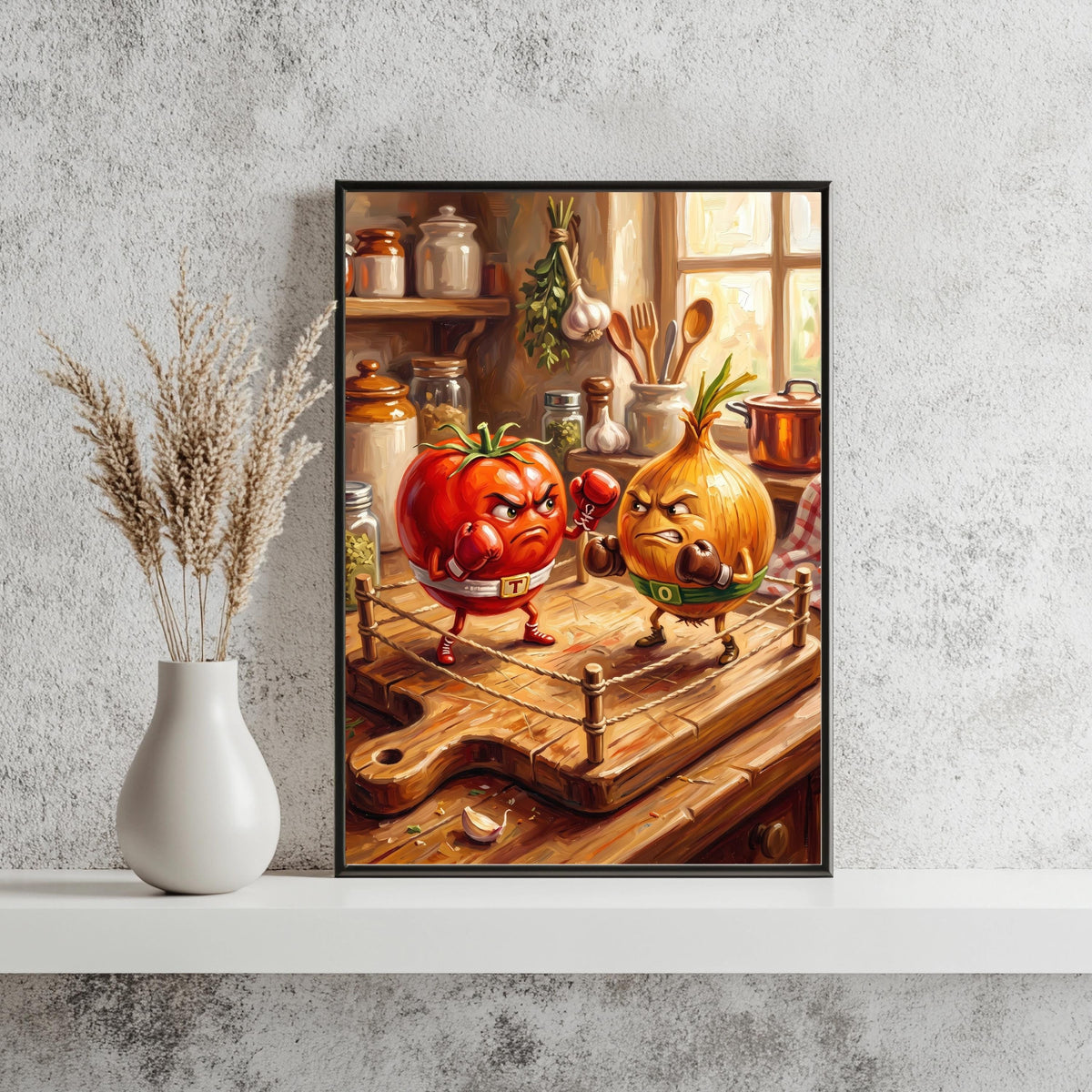 Tomate Zwiebel Boxkampf Lustig Poster – Produktansicht 4