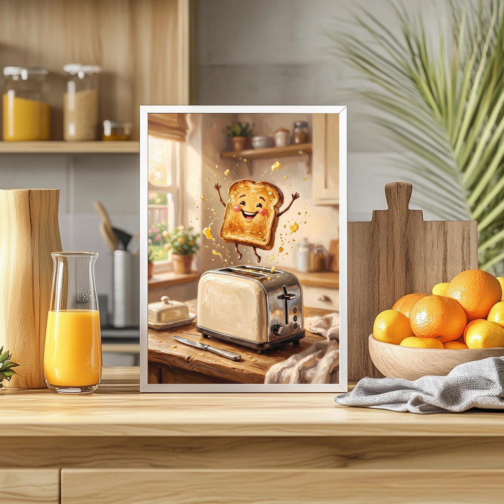 Toastbrot Lustig Frühstück Poster – Produktansicht 3