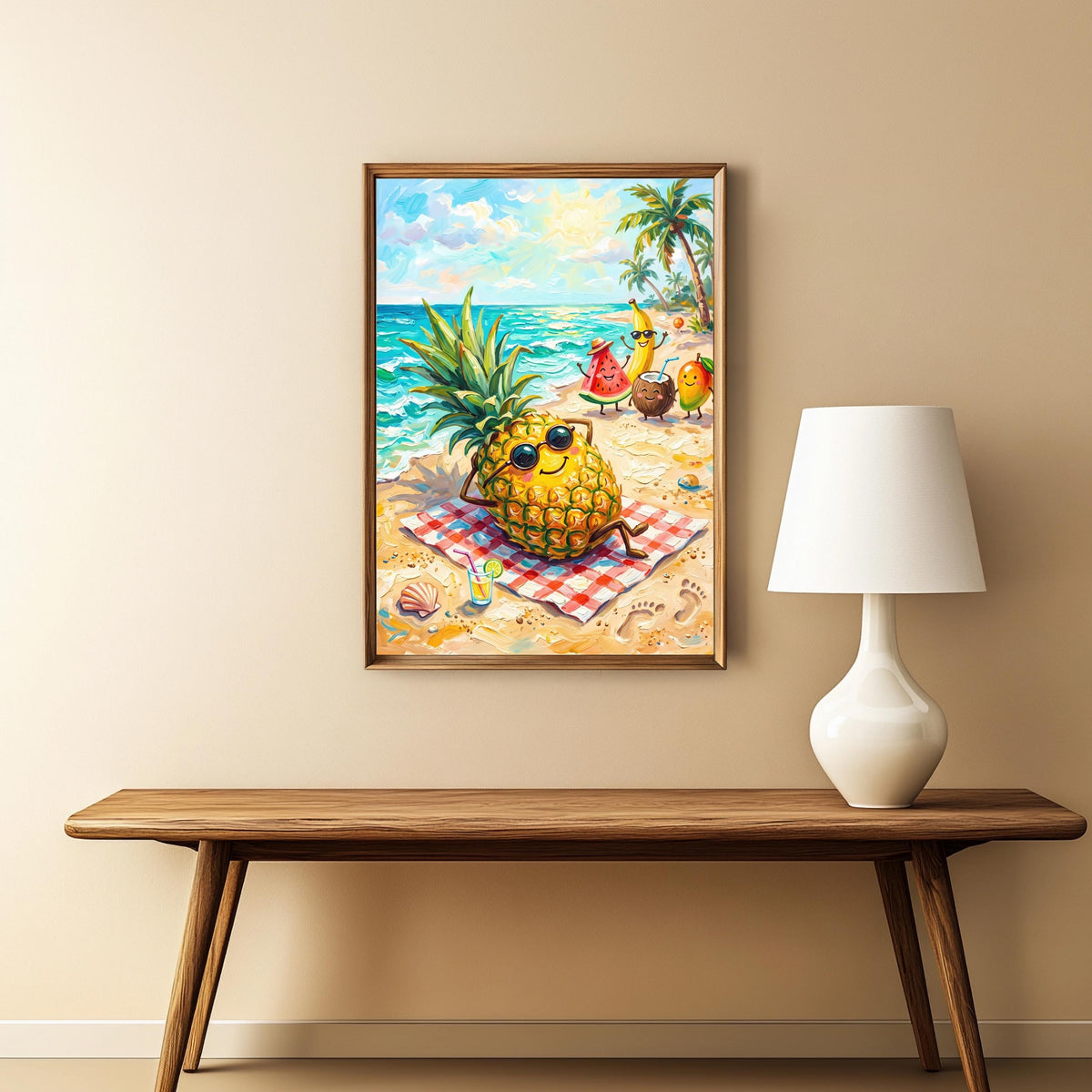 Frucht Strand Ananas Sommer Poster – Produktansicht 5