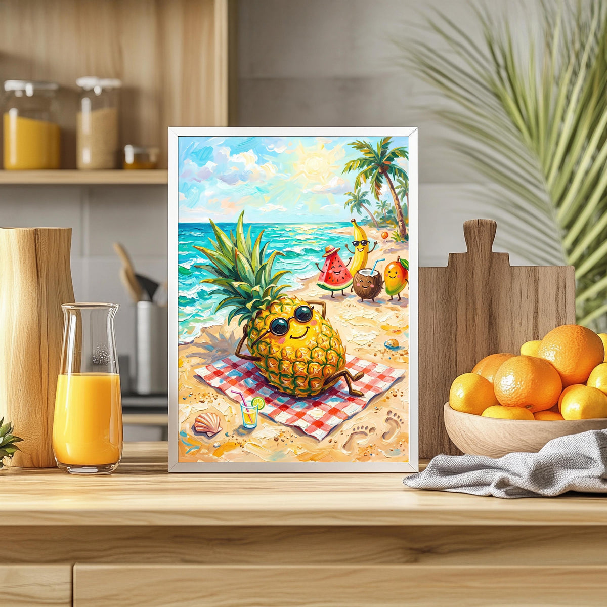 Frucht Strand Ananas Sommer Poster – Produktansicht 3