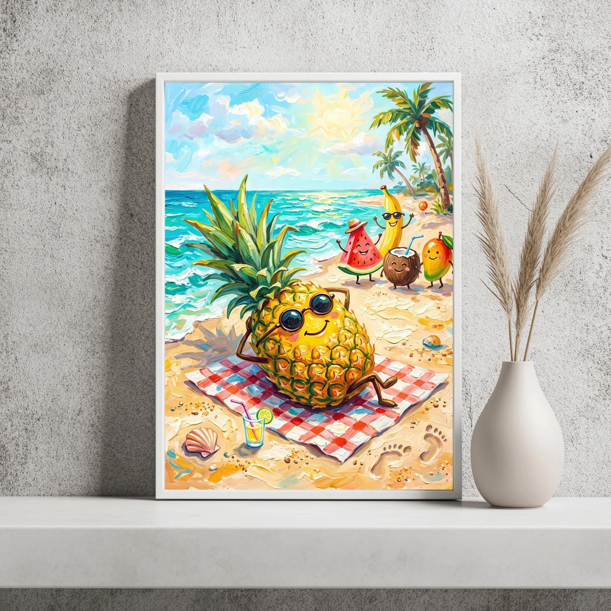 Frucht Strand Ananas Sommer Poster – Produktansicht 2