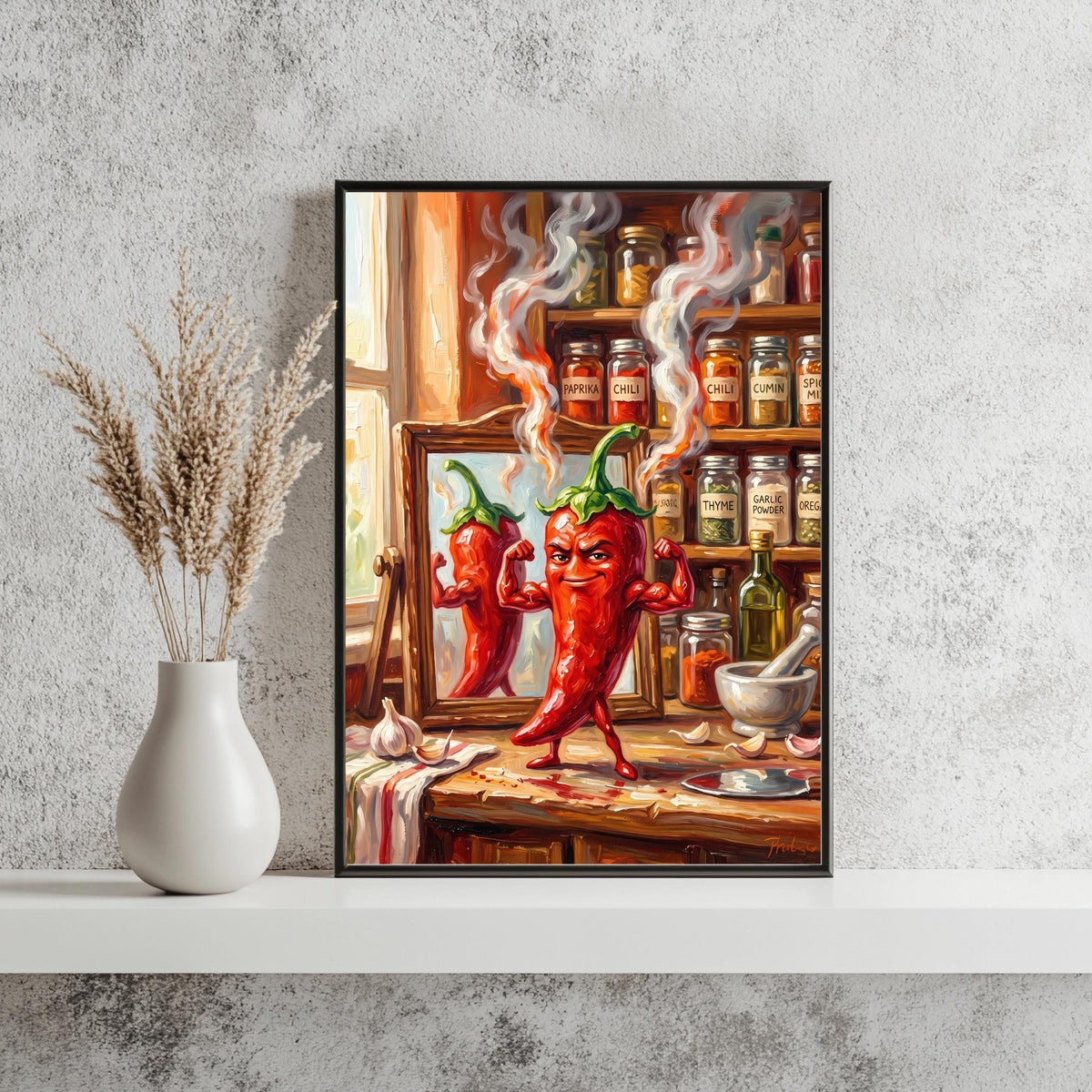 Muskulöse Chili Lustig Scharf Poster – Produktansicht 4