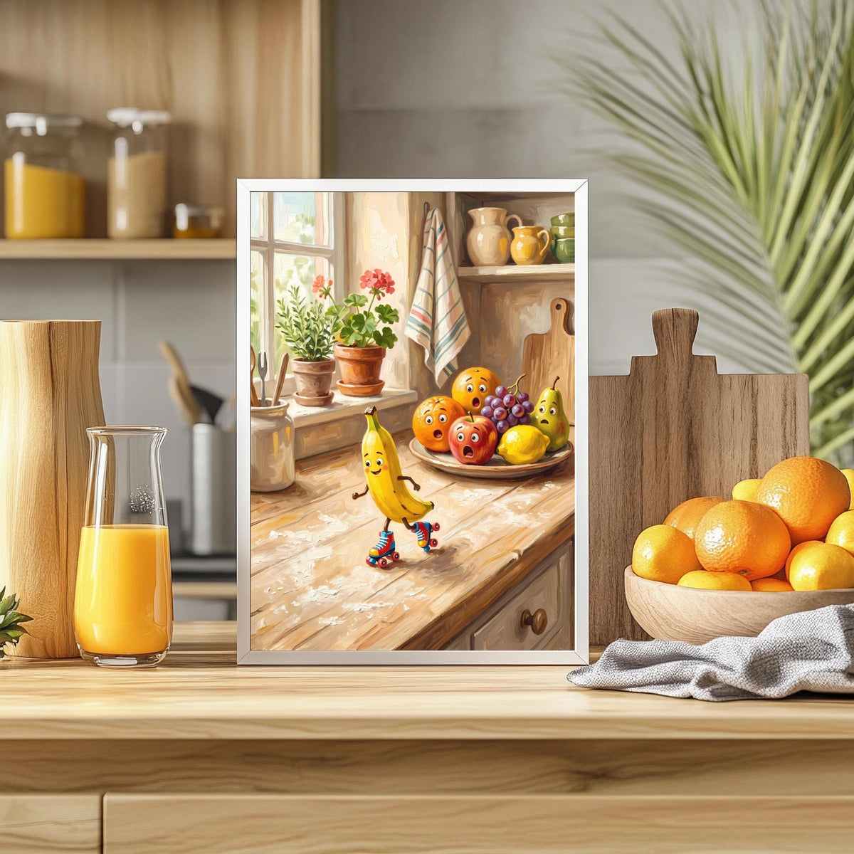 Banane Rollschuhe Lustig Obst Poster – Produktansicht 3