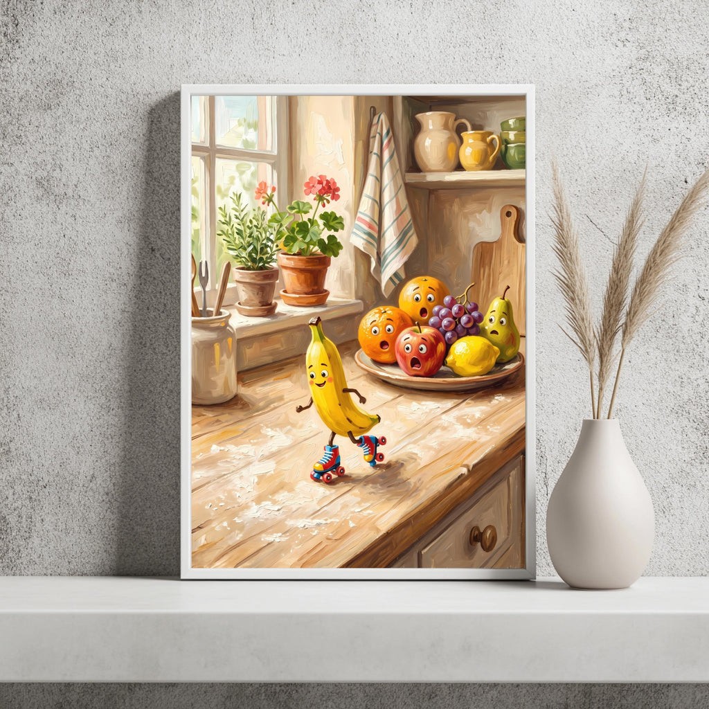 Banane Rollschuhe Lustig Obst Poster – Produktansicht 2