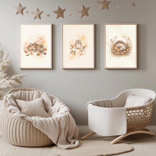 Herbst-Waldtiere Poster Set – Produktansicht 1