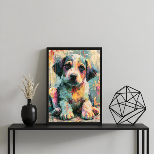 Welpe Poster Pastell Bunt Wandkunst