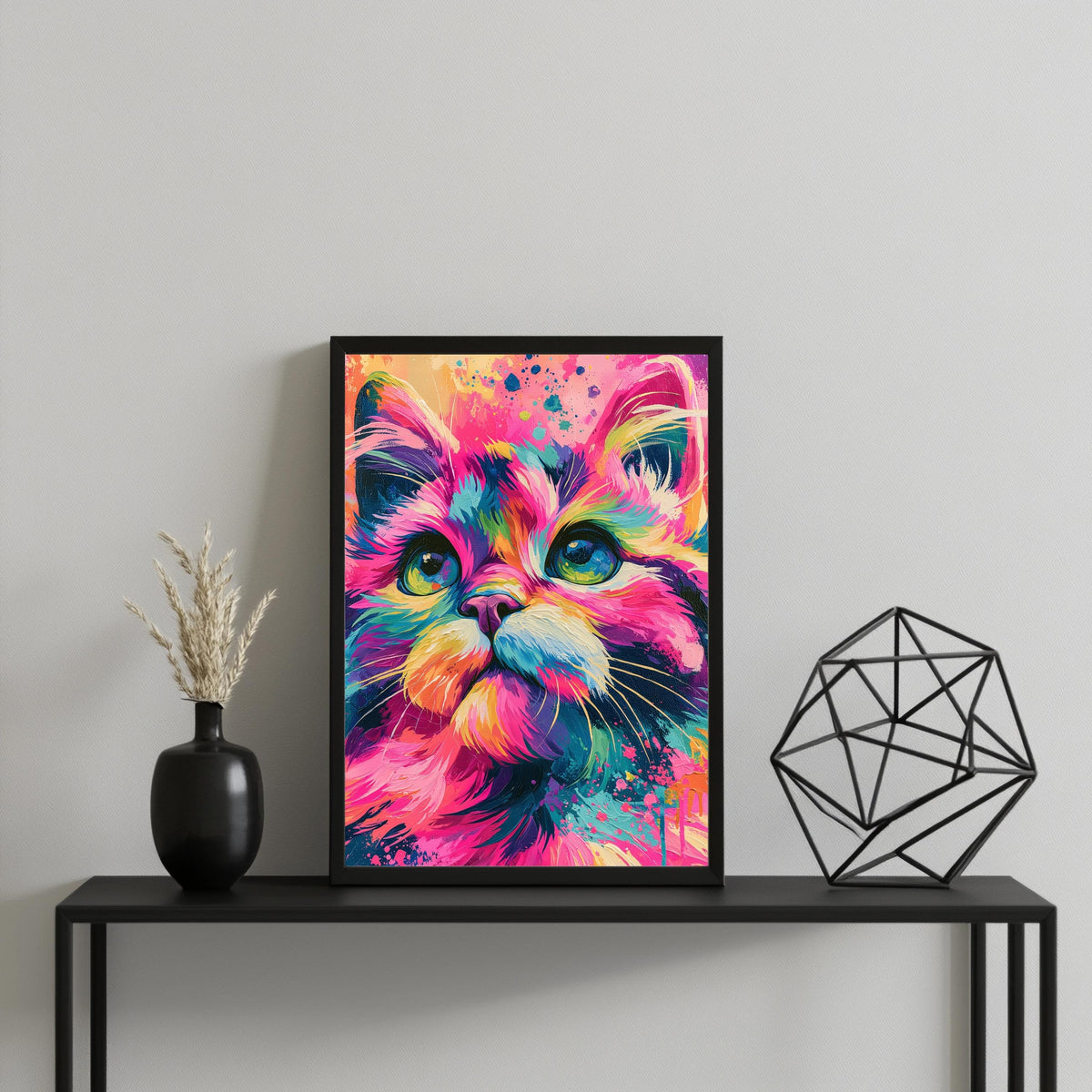 Katze Pop Art Bunt Poster – Produktansicht 3