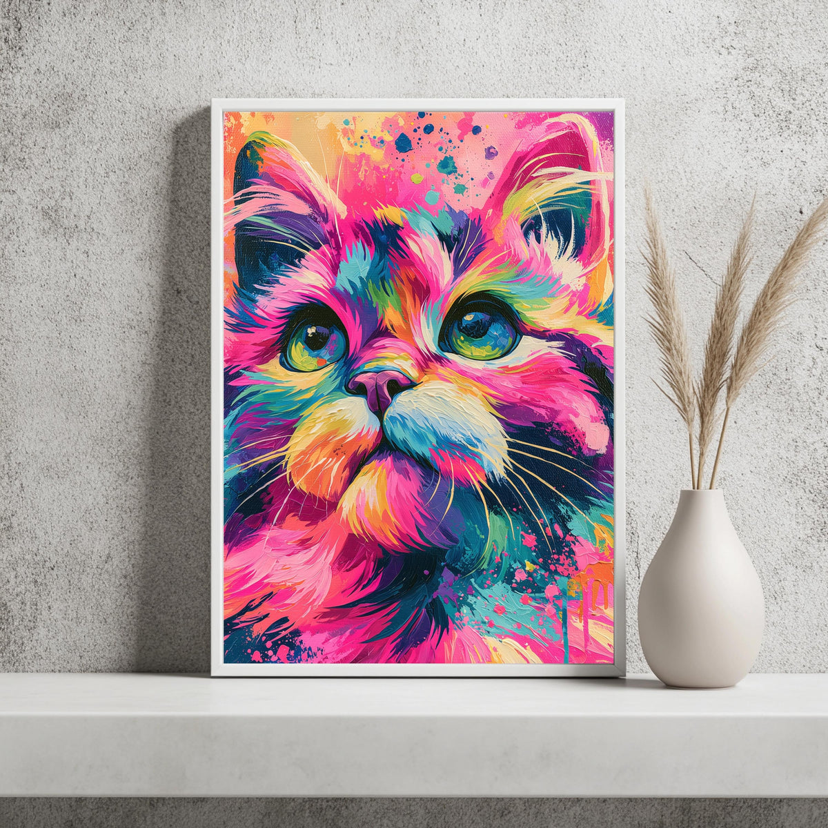 Katze Pop Art Bunt Poster – Produktansicht 2