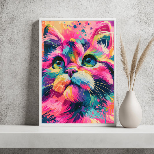 Katze Poster Pop Art Bunt Wandkunst