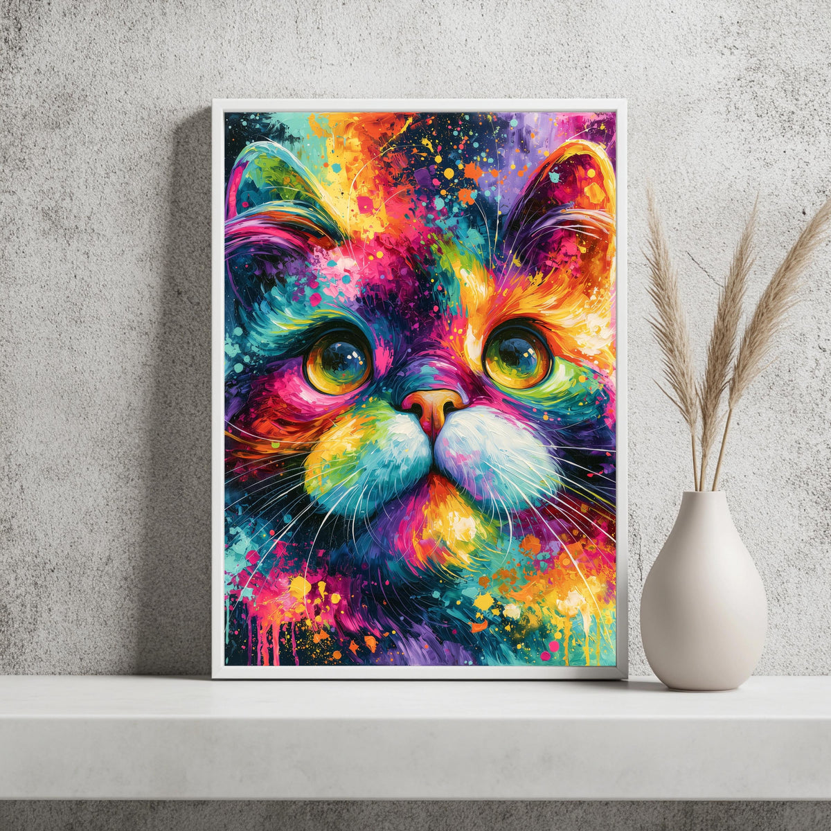 Katze Explosiv Bunt Pop Art Poster – Produktansicht 2
