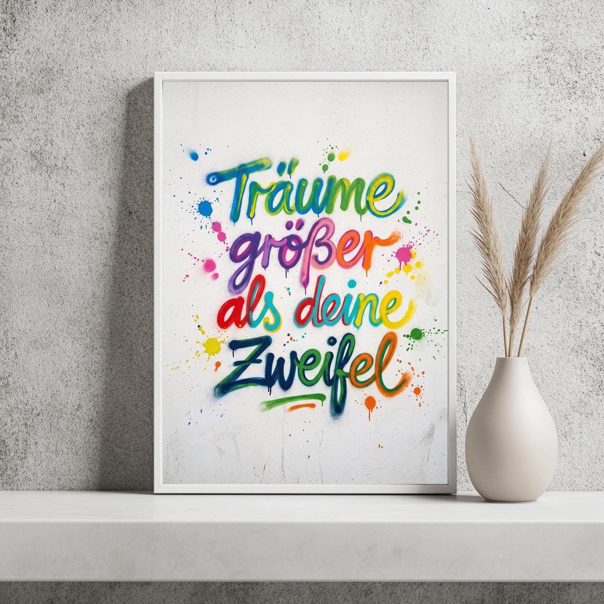 Träume Größer Graffiti Spruch Poster – Produktansicht 2