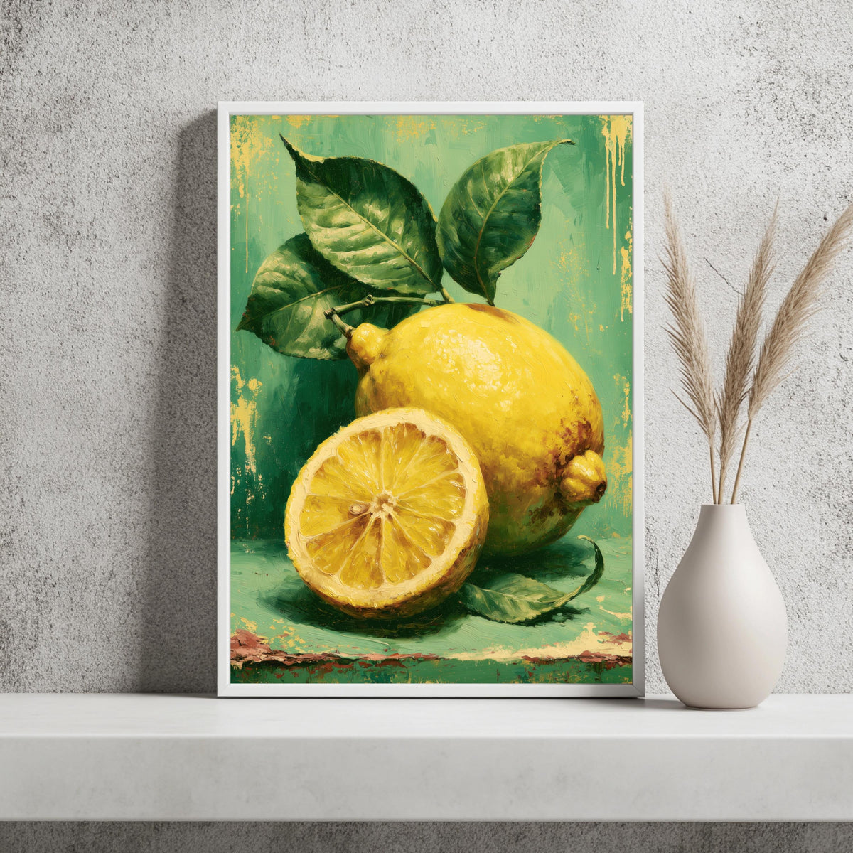 Zitrone Motiv Rustikal Poster – Produktansicht 2