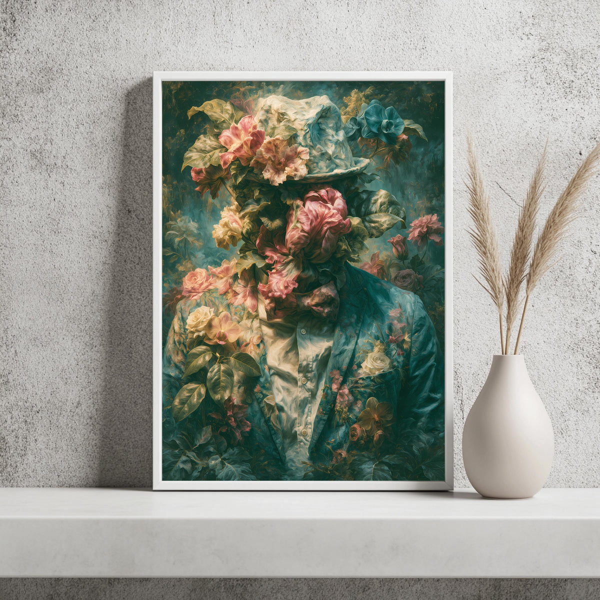 Surreales Portrait Blumen Poster – Produktansicht 2