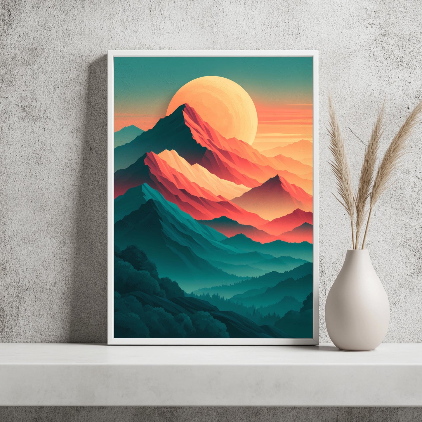 Berg Poster Set Minimalistisch Boho