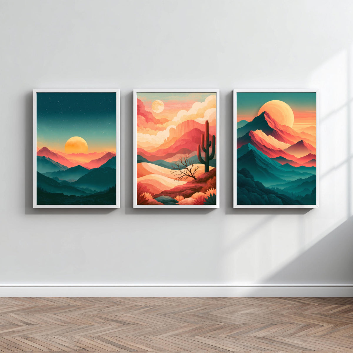 Berg Minimalistisch Poster Set – Produktansicht 1
