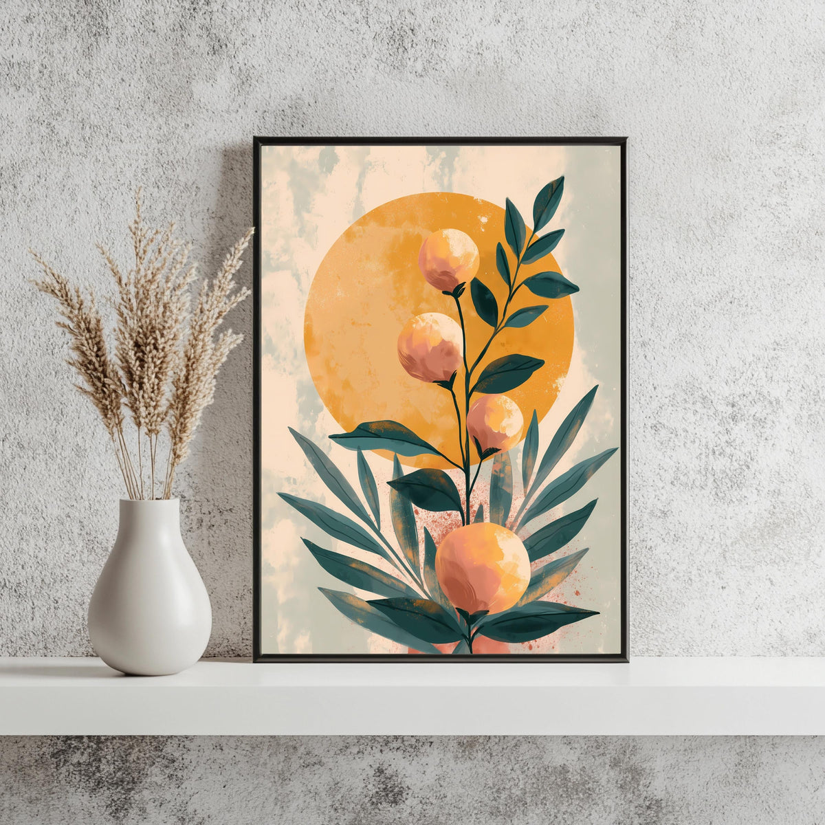 Zitrus Botanik Minimalistisch Boho Poster – Produktansicht 3