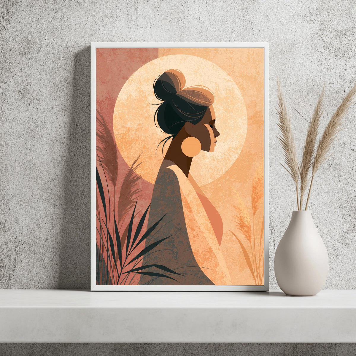 Frau Silhouette Minimalistisch Poster – Produktansicht 2