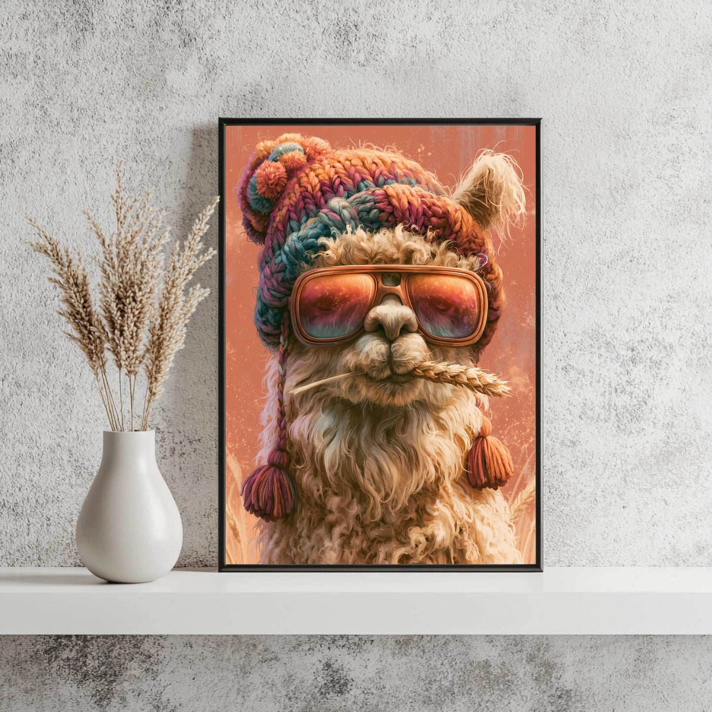 Lustiges Lama Poster Sonnenbrille Wandkunst
