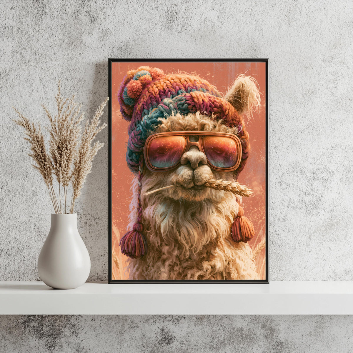 Lustiges Lama Sonnenbrille Poster – Produktansicht 3