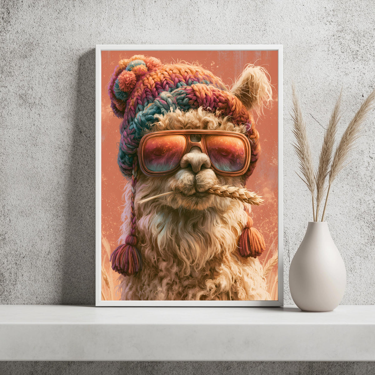 Lustiges Lama Sonnenbrille Poster – Produktansicht 2