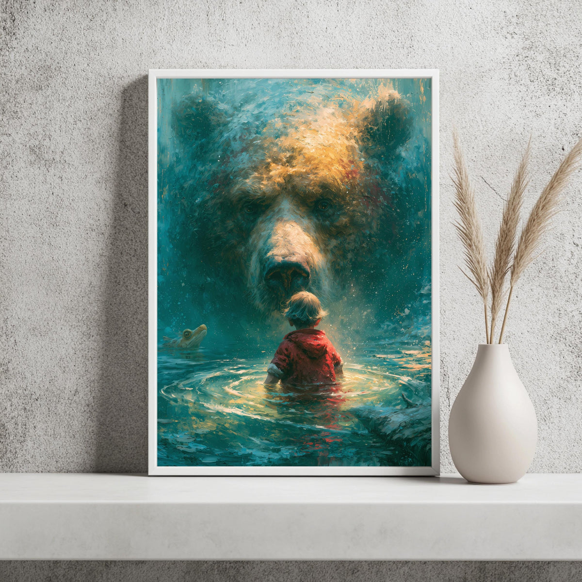 Junge und Bär Surreal Poster – Produktansicht 2