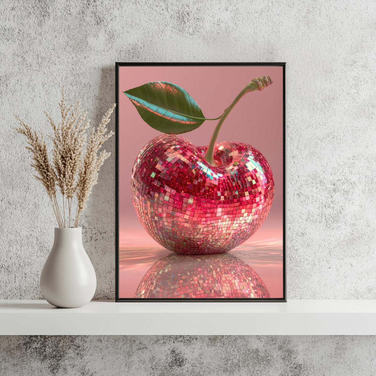 Discokugel Kirsche Glitzer Poster – Produktansicht 3