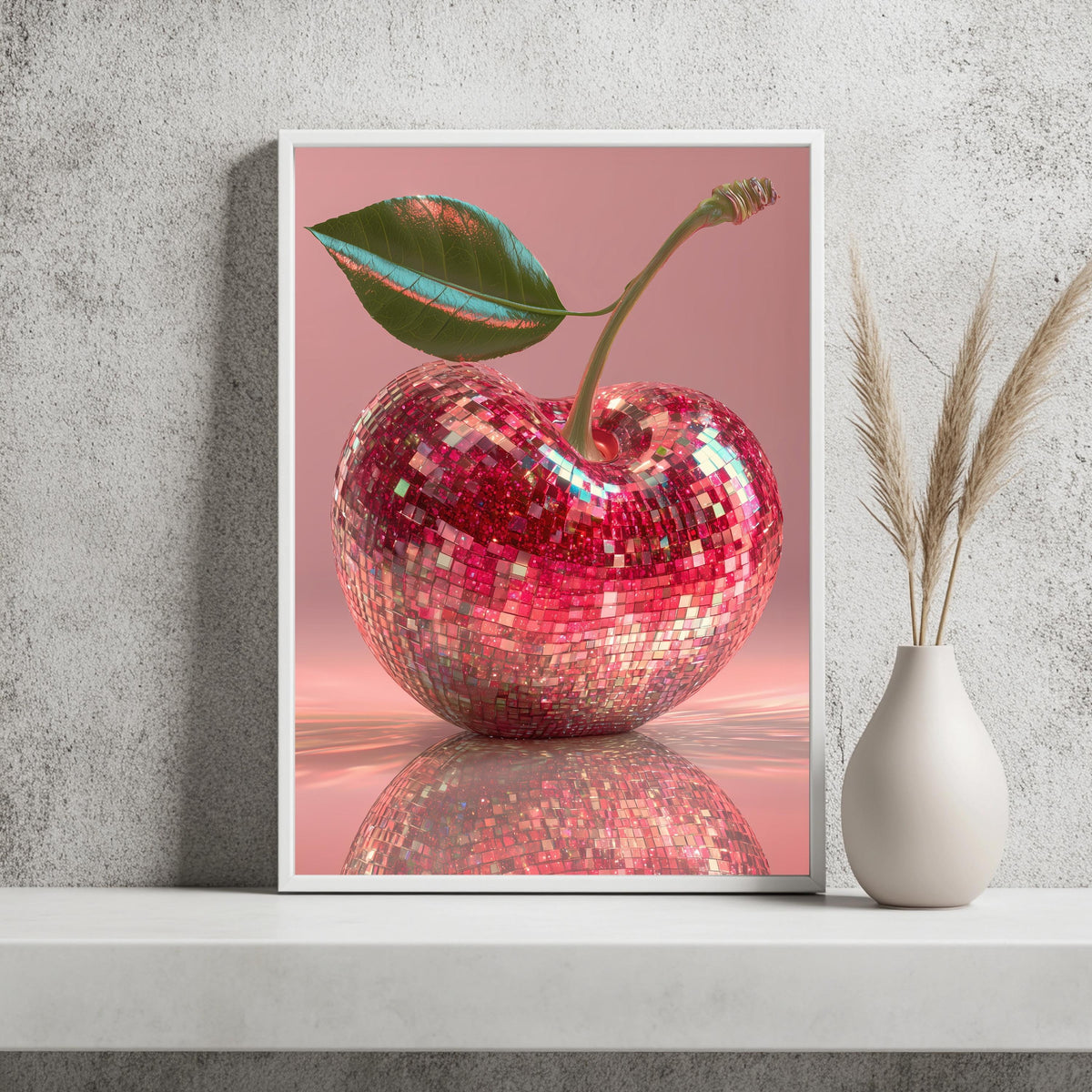 Discokugel Kirsche Glitzer Poster – Produktansicht 2
