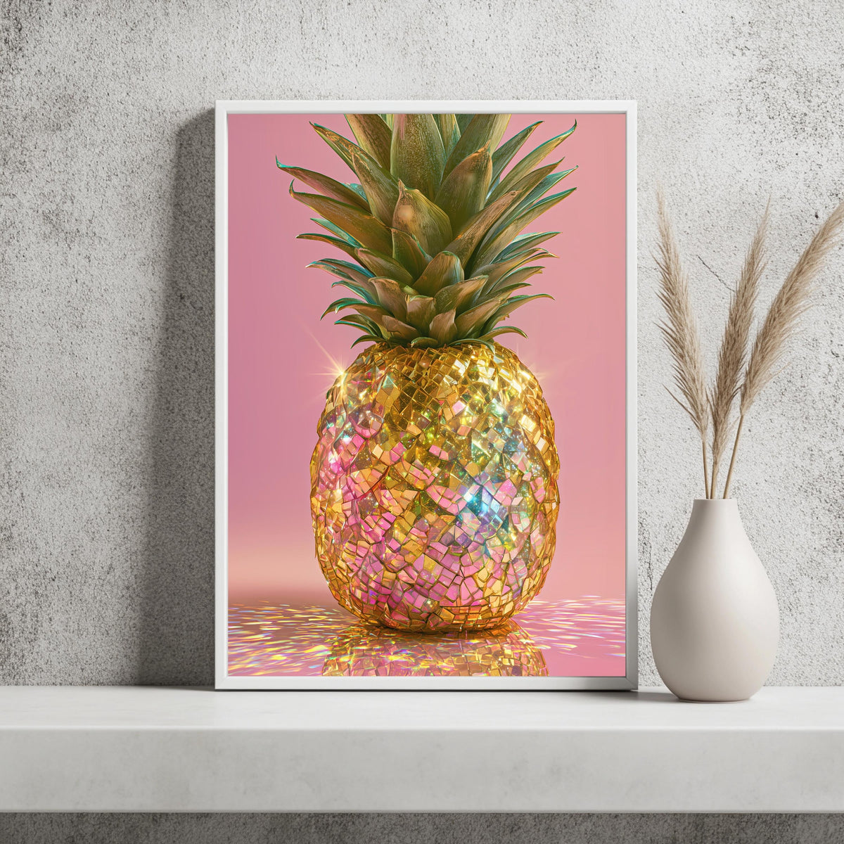 Discokugel Ananas Glitzer Poster – Produktansicht 2
