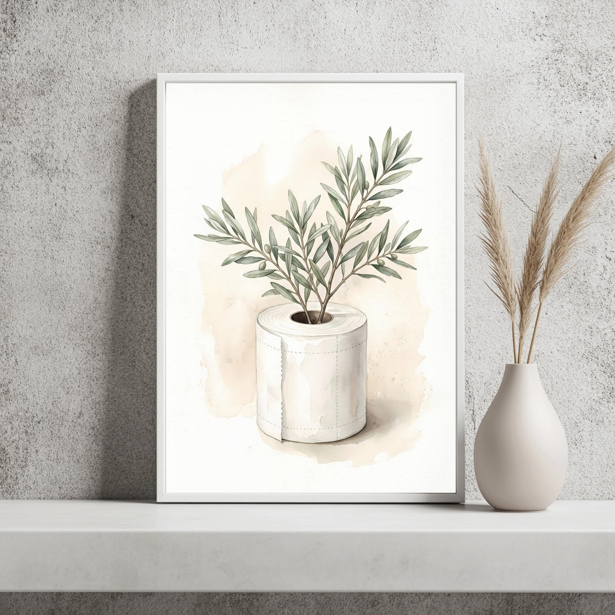 WC Olivenzweig Boho Poster – Produktansicht 2