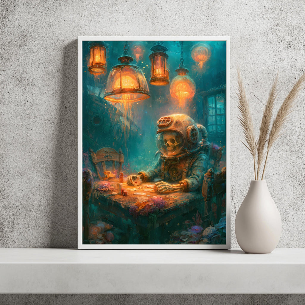 Tiefseetaucher Poker Surreal Poster – Produktansicht 2