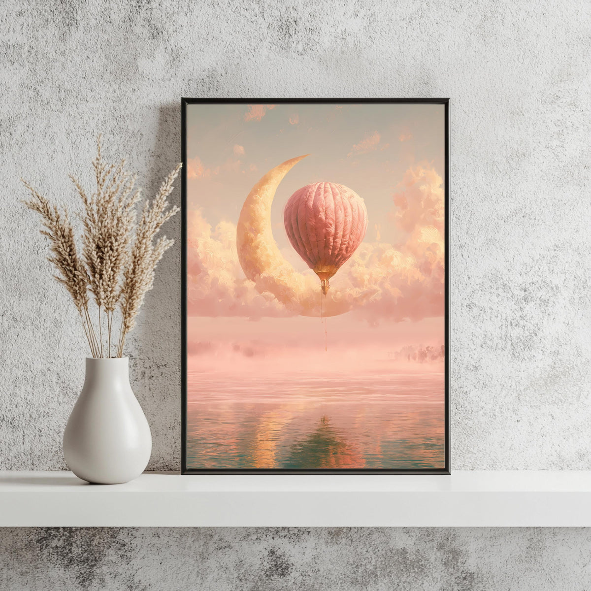 Heißluftballon Mond Verträumt Poster – Produktansicht 3
