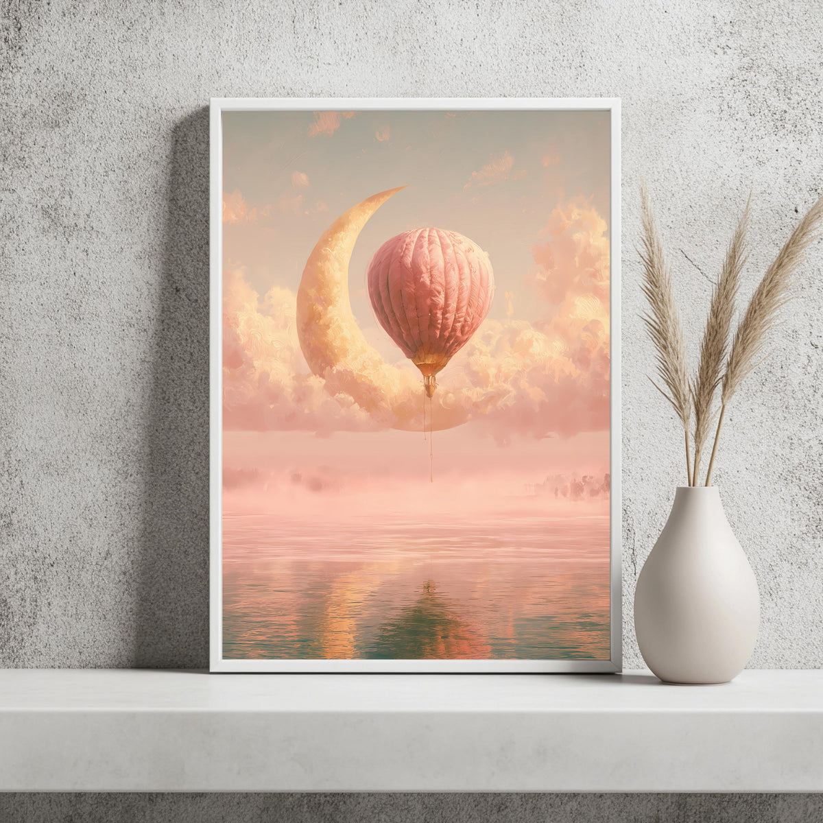 Heißluftballon Mond Verträumt Poster – Produktansicht 2