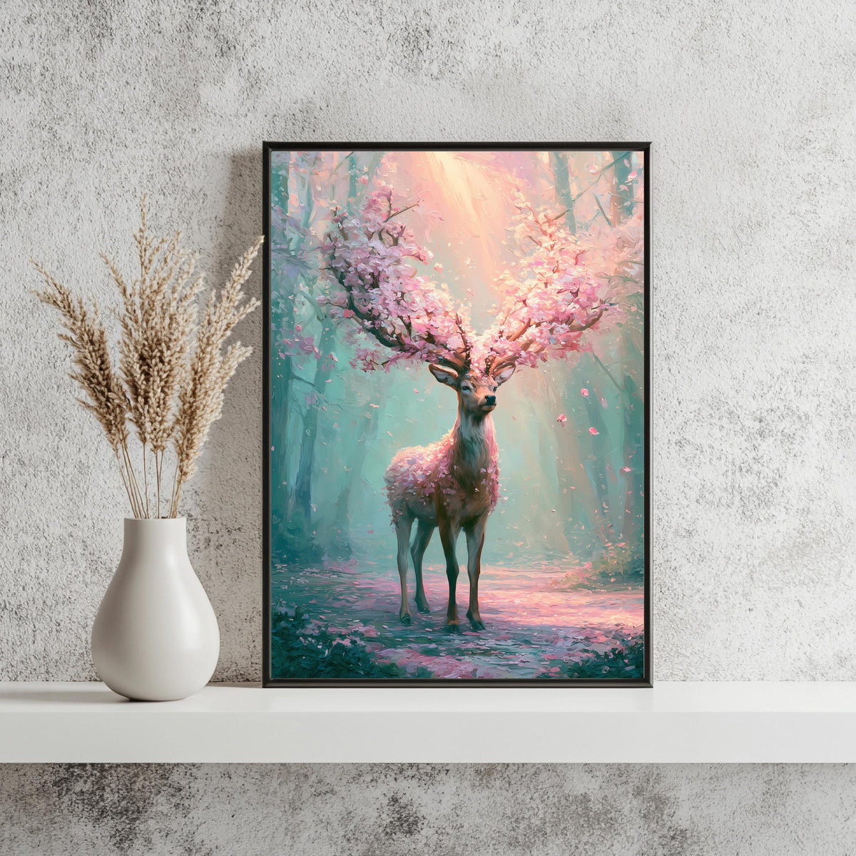 Hirsch Kirschblüten Fantasy Poster – Produktansicht 3